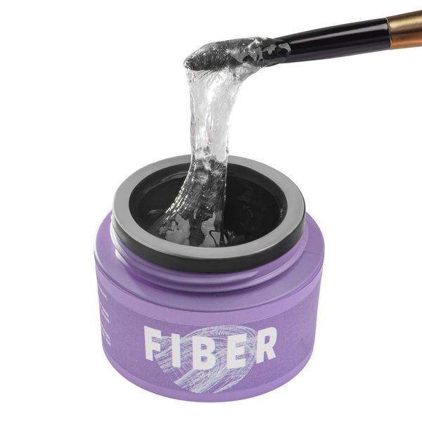 Прозорий конструюючий Fiber gel Дизайнер 15 мл зі скловолокном для нарощування, зміцнення та ремонту нігтів 007022 фото