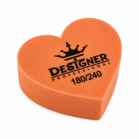 Nail Buff Heart Orange (Помаранчевий) 180/240 грит - Дизайнер баф у формі сердечка 007367 фото