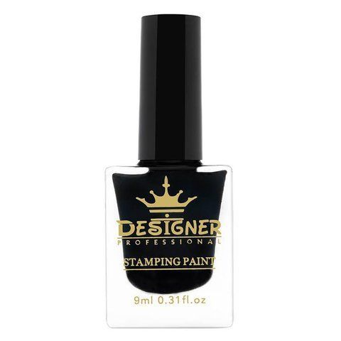 Лак-краска Stamping Paint (Черная №1) Дизайнер на 9 мл для стемпинга 003395 фото