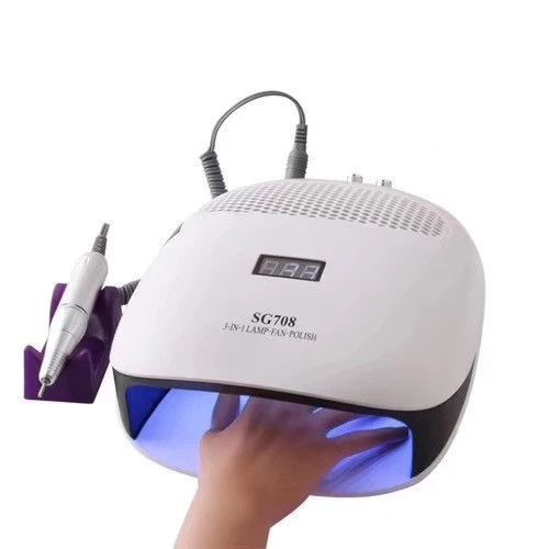 Фрезер-витяжка SG708 3в1 на 20W - 35000 об/хв (біла) + лампа для манікюру та педикюру 000749 фото