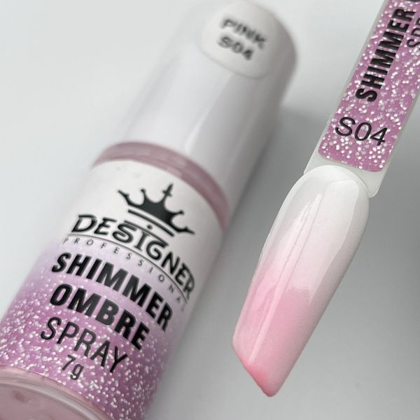 Спрей-пудра Pink S04 омбре Shimmer ombre spray Дизайнер (7г) для дизайна ногтей 007375 фото