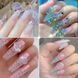 Гелеві типси 120 шт/уп Дизайнер 4D Crystal Fast Gel Tips Stiletto Medium TS1 з шипами для нарощування нігтів 008609 фото 4