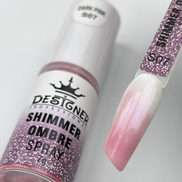 Спрей-пудра Dark pink S07 омбре Shimmer ombre spray Дизайнер (7г) для дизайна ногтей 007378 фото