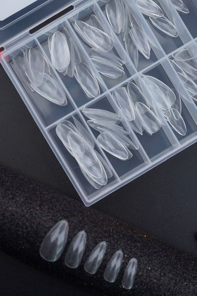 Гелеві типси (120шт), Дизайнер 3D Diamond Fast Gel Tips DF3 Almond large для нарощування нігтів 008616 фото