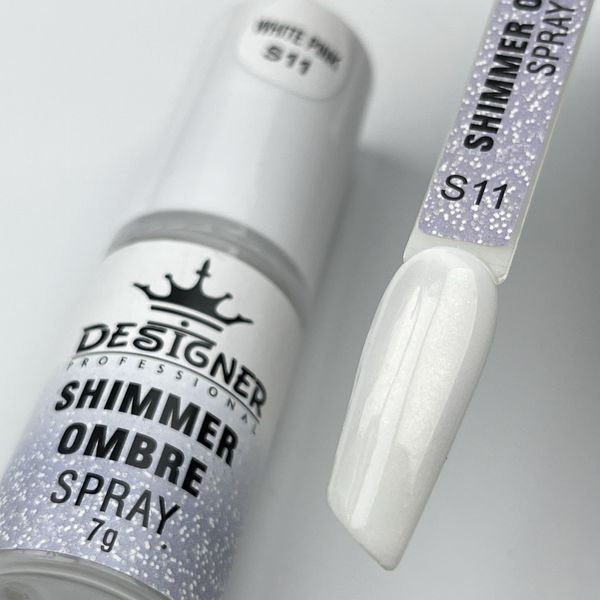 Спрей-пудра White pink S11 омбре Shimmer ombre spray Дизайнер (7г) для дизайна ногтей 007382 фото