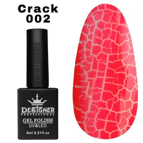 Тріскаючий гель-лак для нігтів Дизайнер Crack Effect №002 кораловий 9 мл (кракелюр) 004445 фото