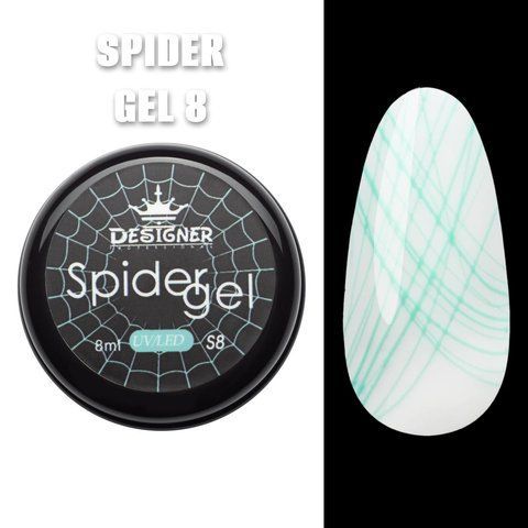 Паутинка Spider Gel (Голубой S8) Дизайнер 8 мл для дизайна и декора ногтей 005759 фото