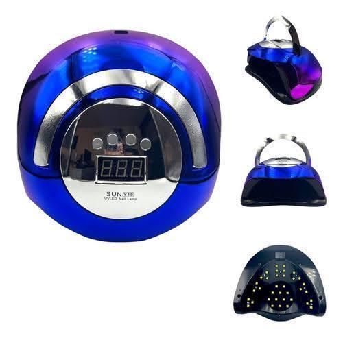 Лампа Sun Y15 Chrom UV/LED 168W (розовый с синим) с дисплеем и датчиком движения для гель-лака и маникюра 000252 фото
