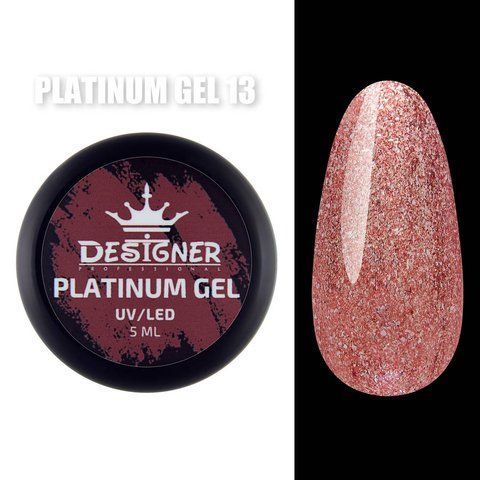 Platinum Gel 5 мл, Дизайнер (Гель с шиммером) - Красный №13 005624 фото