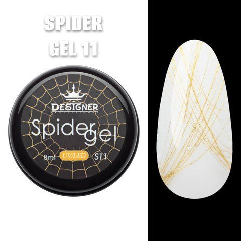 Паутинка Spider Gel (Золото S11) Дизайнер 8 мл для дизайна и декора ногтей 005762 фото
