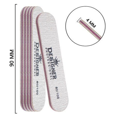 Двостороння овальна міні пилка (80/100 грит) - Nailfile Дизайнер 006928 фото