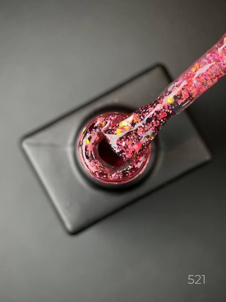 Гель лак Magic glitter 513 Дизайнер (9 мл) - з пластівцями різних розмірів та блискітками хамелеон 002441 фото