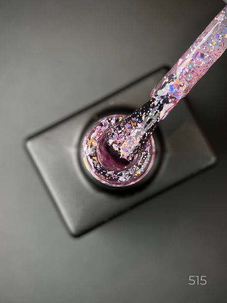 Гель лак Magic glitter 515 Дизайнер (9 мл) - з пластівцями різних розмірів та блискітками хамелеон 002443 фото