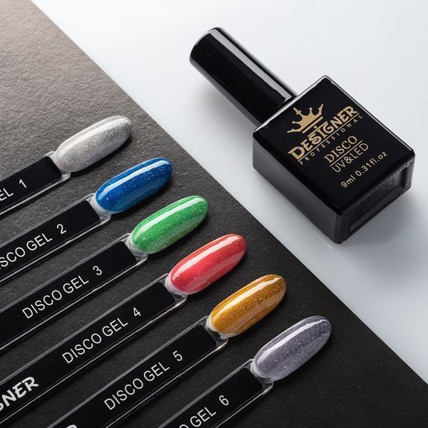 Гель-лак для нігтів Дизайнер Disco Gel Polish світловідбивний №1 9 мл (срібний) 002345 фото