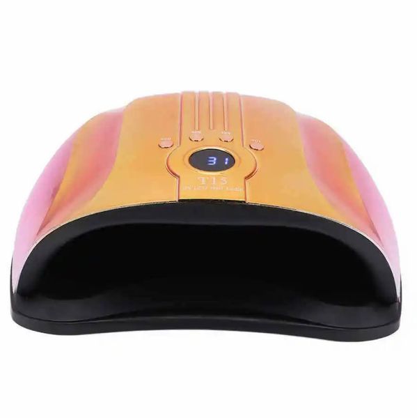 Лампа на дві руки T15 Chrom UV/LED 160W (синя з рожевим) з датчиком руху для гель-лаку і манікюру 000292 фото