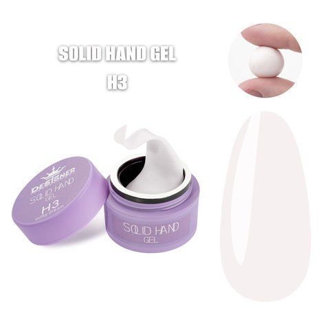 Твердий гель Solid hand gel Дизайнер (H3, 15 мл) для об'ємного дизайну та нарощування нігтів 008538 фото
