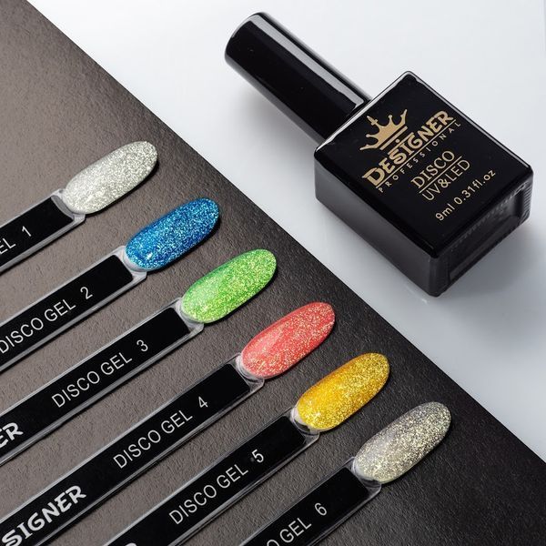 Гель-лак для ногтей Дизайнер Disco Gel Polish светоотражающий №4 9 мл (коралловый) 002348 фото